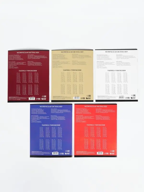 Тетрадь 12 листов в клетку "Герб", 5 видов