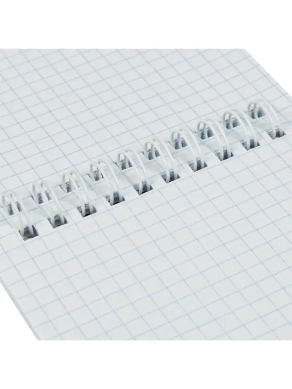 Блокнот А6 60 листов, в клетку, на гребне, для конференций, черный, обложка мелованный картон