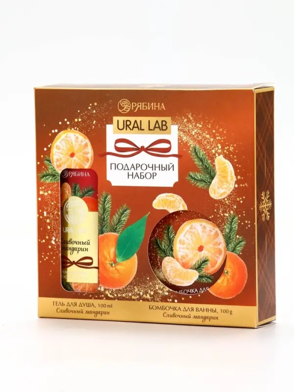 URAL LAB Арома Саунд Набор гель для душа и бомбочка для ванны, 100 гр, мандарин URAL LAB Арома Саунд Набор гель для душа и бомбочка для ванны, 100 гр, мандарин