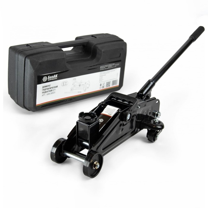 Домкрат гидравлический подкатной  Домкрат гидравлический подкатной "БелАК" БАК.00531, подъем/подхват 300/125 мм, 2 т, кейс