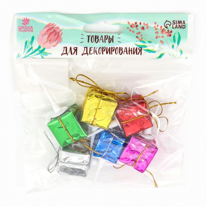 Декор для творчества «Новогодние подарки», в наборе 6 шт. Декор для творчества «Новогодние подарки», в наборе 6 шт.