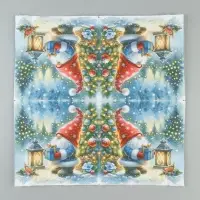 Салфетки новогодние бумажные &laquo;Сказочный гном&raquo;, 33&times;33, 3 слоя, 20 шт.
