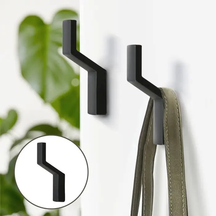 Крючок мебельный CAPPIO TRANQUILITY, однорожковый, цвет черный, набор 8 шт