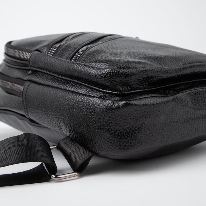 Сумка-слинг из искусственной кожи, цвет чёрный