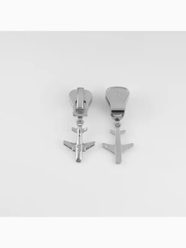 Бегунок для молнии &laquo;Трактор&raquo;, №8, &laquo;Самолёт&raquo;, 10 шт., цвет никель