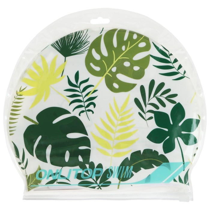 Шапочка для плавания детская ONLYTOP «Зелень», силиконовая, обхват 46-52 см Шапочка для плавания детская ONLYTOP «Зелень», силиконовая, обхват 46-52 см