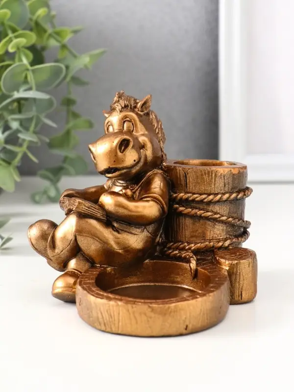 Подсвечник «Конь с книгой», 11×11×10 см, бронза Подсвечник «Конь с книгой», 11×11×10 см, бронза