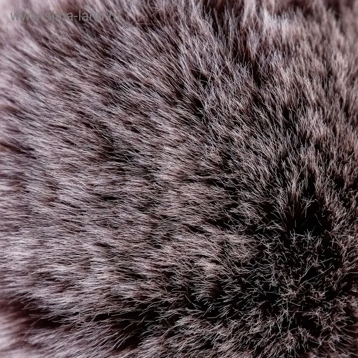 Помпон искусственный мех "Тёмный шоколад с белыми кончиками" d=9 см