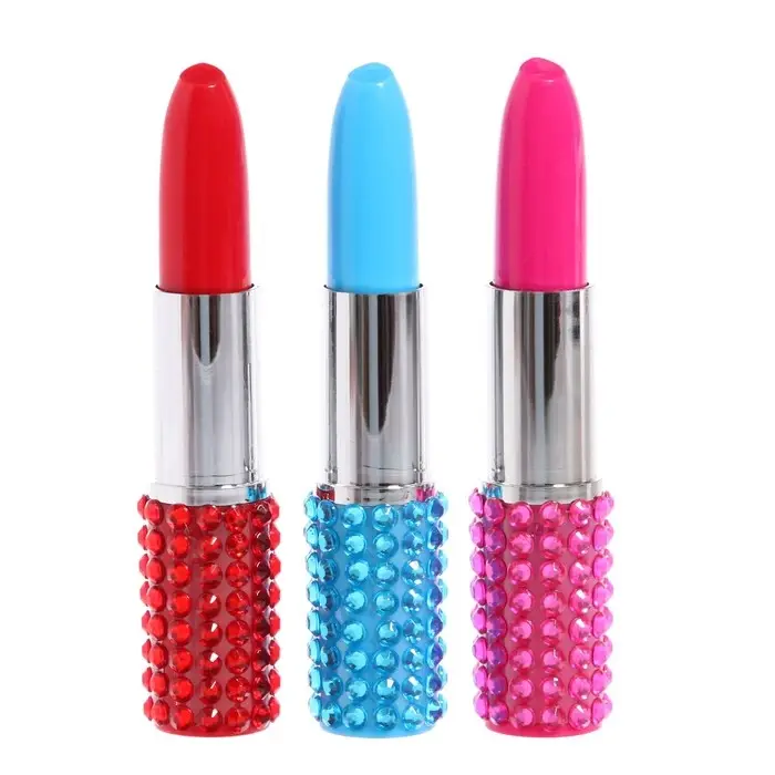 Ручка - прикол шариковая Calligrata «Помада», со стразами, МИКС