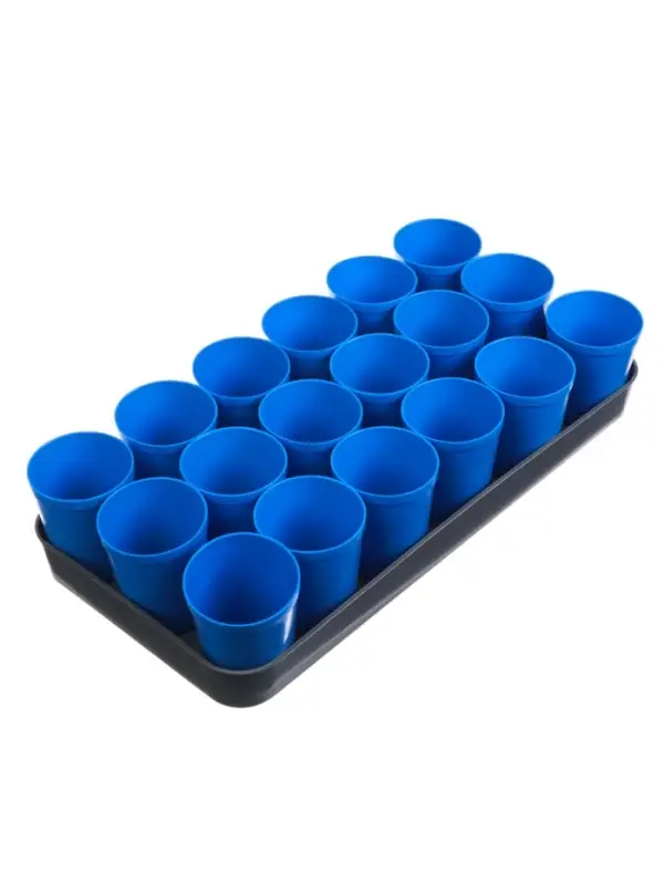 Набор для рассады: стаканы по 250 мл (18 шт.), поддон 40&times;20 см, цвет МИКС, Greengo