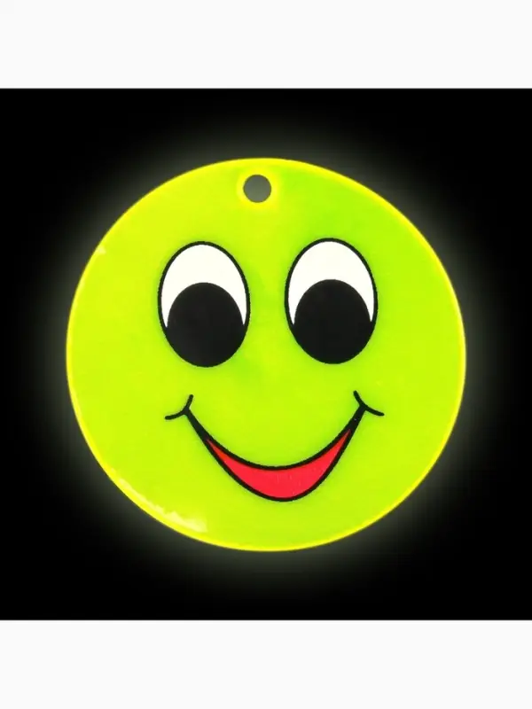 Светоотражающий элемент &laquo;Смайлик с большими глазами&raquo;, двусторонний, d=5.3 см, жёлтый