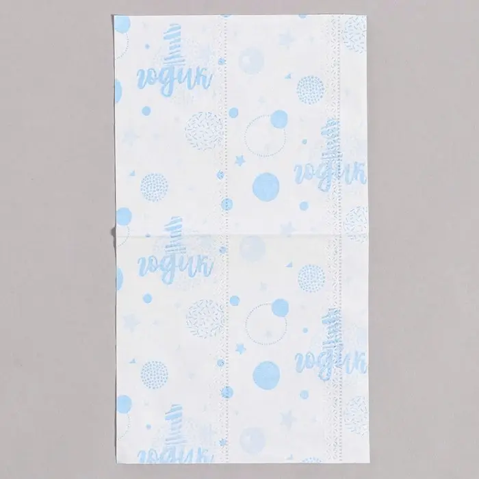 Салфетки бумажные «1 годик», 60 шт. в пакете, трёхслойные