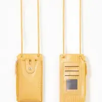 Сумка на магните, с длинным ремнём, однотонная, 10&times;2.5&times;20 см, жёлтая
