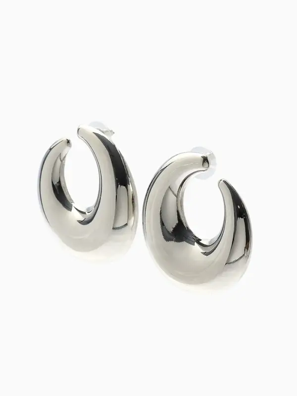 Серьги металл &laquo;Кольца&raquo;, полумесяц, цвет серебро