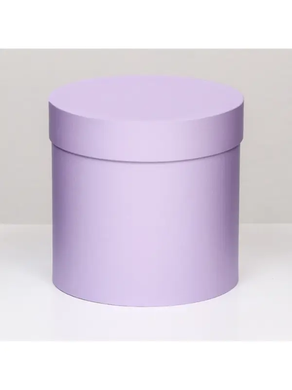 Коробка подарочная круглая, шляпная, сирень, 18&times;18 см
