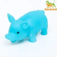 Игрушка для собак &laquo;Маленький поросёнок&raquo;, 9 см, пищащая, винил, голубая