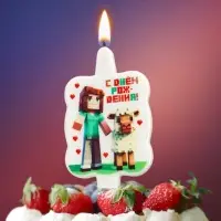 Свеча в торт " Майнкрафт. С Днем Рождения"
