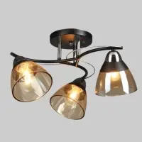 Люстра потолочная BayerLux &laquo;Ирида&raquo;, 3хЕ27, 40 Вт, черно-хромовый, 44&times;44&times;24 см