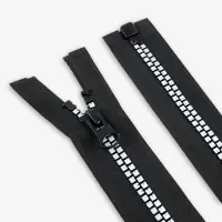 Молния &laquo;Трактор&raquo;, №8, разъёмная, замок автомат, 80 см, чёрная, белая