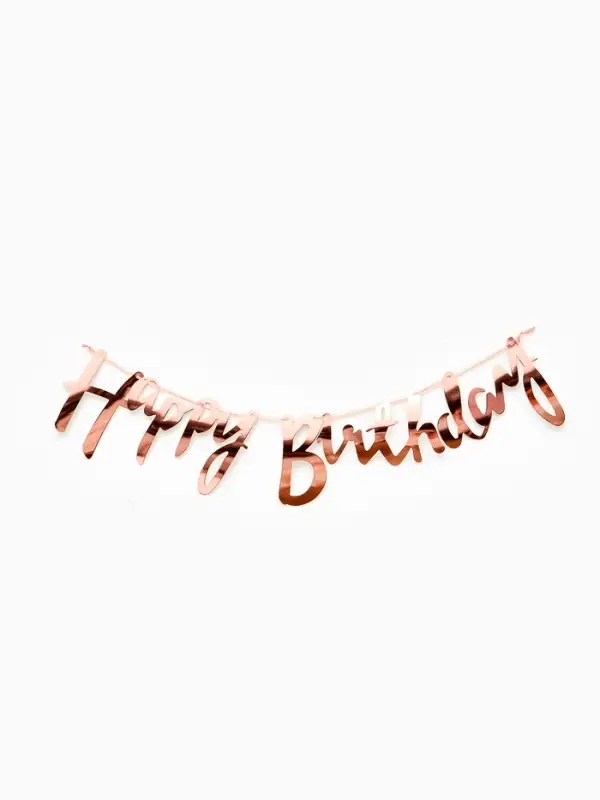Гирлянда Гирлянда "Happy Birthday" надпись, розовое золото