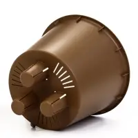 Кашпо со вставкой 1 л d15 см h14см МИКРИТ бежевый слайн