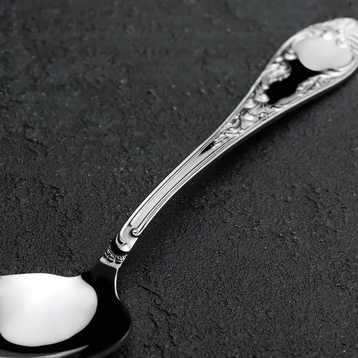 Ложка столовая &laquo;Посольская&raquo;, h=20 см, толщина 2,5 мм, цвет серебряный