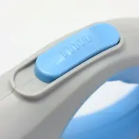 Рулетка - поводок для собак, лента 5 м, голубая, серая