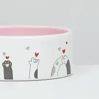 Миска &laquo;Любовь и коты&raquo;, 300 мл, 12.5&times;12.5&times;4.5 см, керамика, розовая, белая