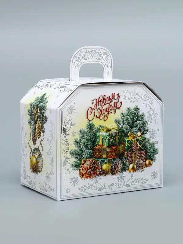 Коробка подарочная новогодняя «Ларец белый» 17×12×13 см Коробка подарочная новогодняя «Ларец белый» 17×12×13 см