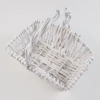 Корзина плетёная для хранения Tasa, из лозы, с ручкой, белая, набор 3 шт.