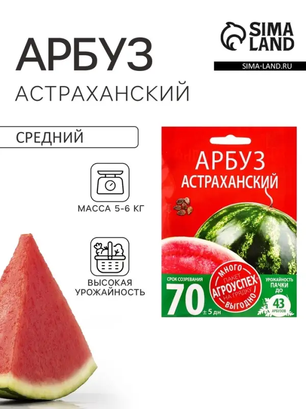Семена Арбуз Астраханский Агроуспех Много-Выгодно 4г (120)