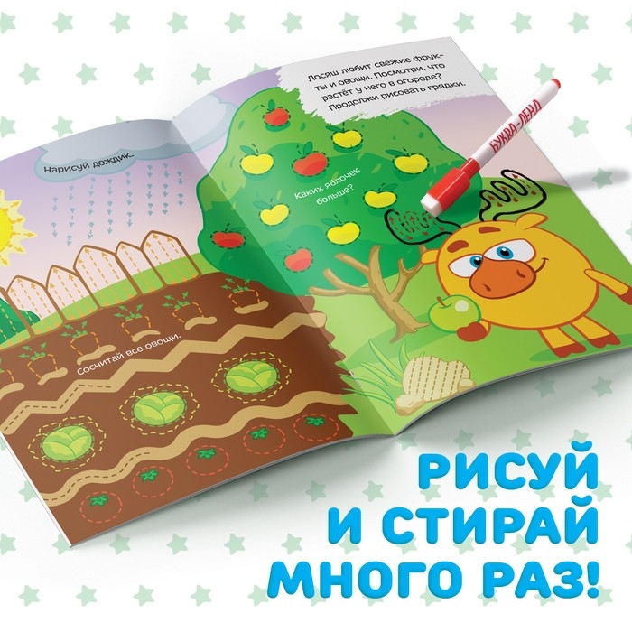 Книга «Напиши и сотри. Рисовалки», 12 стр., А5, + маркер, Смешарики Книга «Напиши и сотри. Рисовалки», 12 стр., А5, + маркер, Смешарики