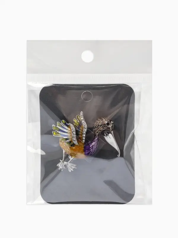 Брошь &laquo;Птица&raquo; пеликан, цветная в серебре