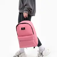 Рюкзак молодёжный на молнии, с карманом, однотонный, размер 29&times;12&times;39 см, нежно-розовый