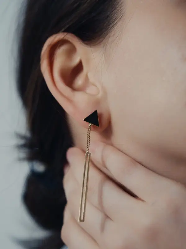 Серьги висячие &laquo;Геометрия&raquo;, треугольники, цвет золото, 7 см