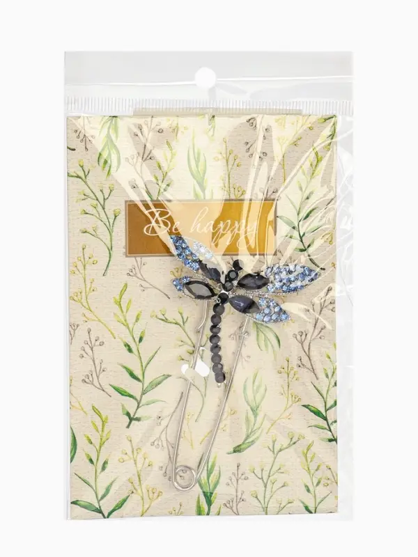 Булавка &laquo;Стрекоза&raquo;, 7.5 см, синяя в серебре