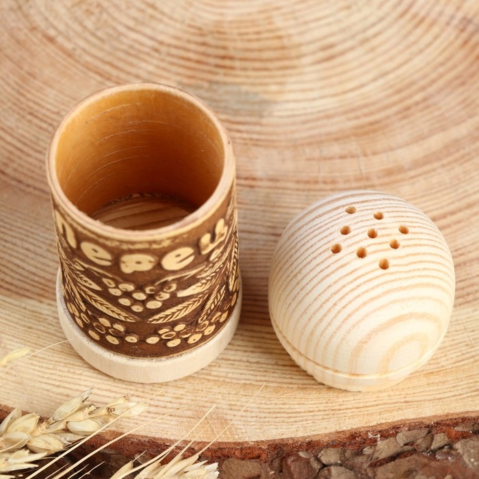 Солонка  Солонка "Рябинка" (перец), 4х9 см, береста