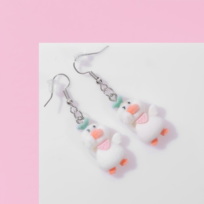 Серьги детские «Выбражулька» гусь, цветные Серьги детские «Выбражулька» гусь, цветные