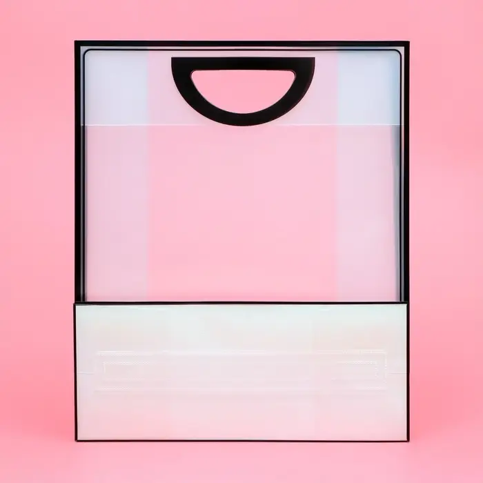 Пакет ПП с вырубной ручкой, прозрачный, 36&times;30&times;13 см, чёрный