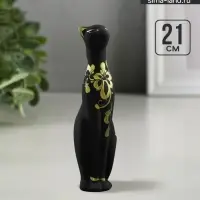 Фигурка керамика &laquo;Кошка Багира прямая&raquo;, чёрный, 6&times;6&times;21 см