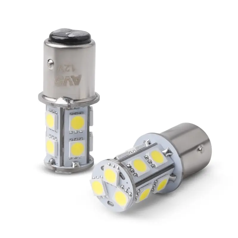 S022B T15/белый/(BAY15d) 13SMD 5050 12V 2 contact, коробка 2 шт.