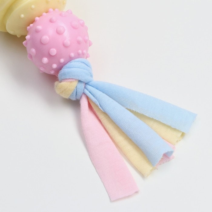 Игрушка жевательная Пижон Premium на верёвке, 3 элемента, термопластичная резина, микс