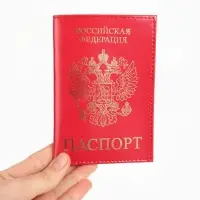 Обложка для паспорта, натуральная кожа, тиснение фольгой, гладкая, розовая