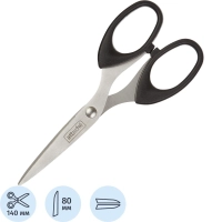 Ножницы Attache 140 мм с пластик. эллиптическими ручками,цвет черный