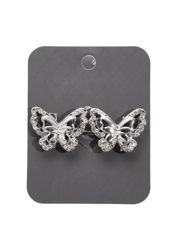 Зажим для кардигана Зажим для кардигана "Ажур", бабочка, искра, цвет белый в серебре