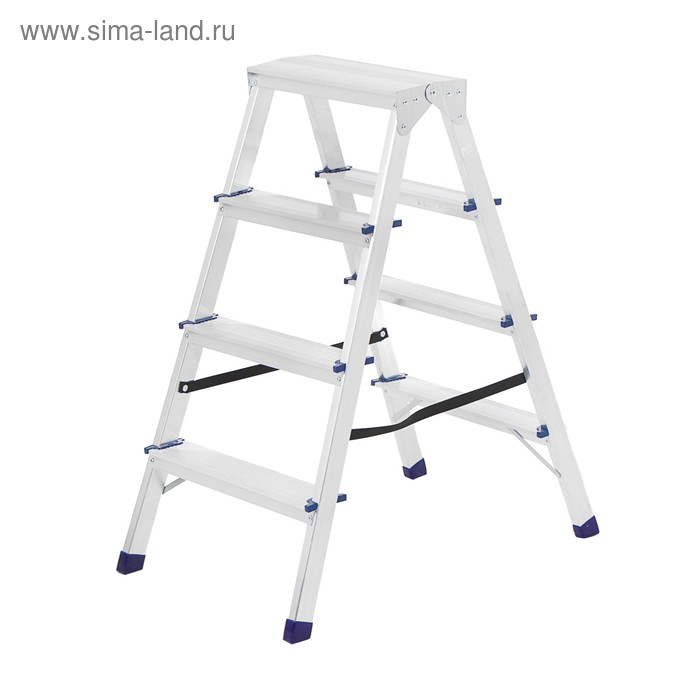 Стремянка ТУНДРА, алюминиевая, двухсторонняя, 4 ступени, 860 мм Стремянка ТУНДРА, алюминиевая, двухсторонняя, 4 ступени, 860 мм
