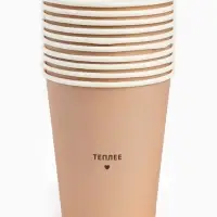 Стаканы одноразовые бумажные для кофе &laquo;Теплее&raquo;, цвет бежевый, 10 шт, 250 мл