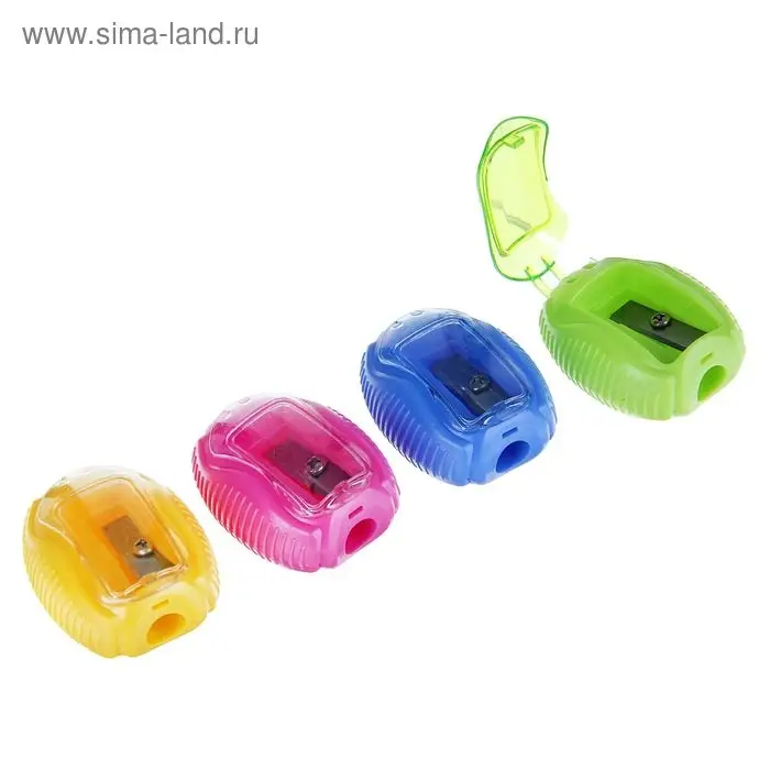 Точилка пластиковая «Класс», с контейнером, МИКС Точилка пластиковая «Класс», с контейнером, МИКС