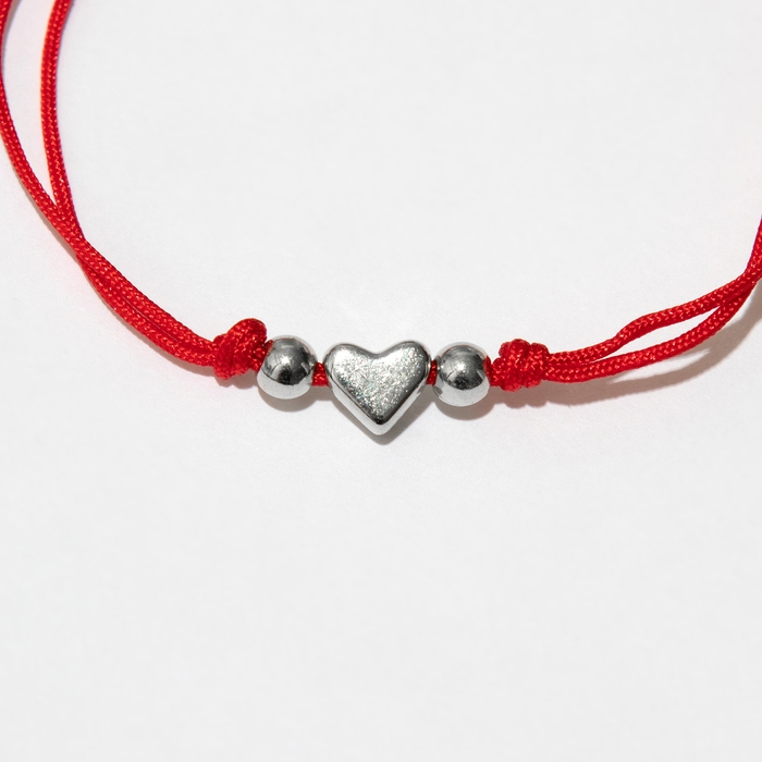 Новый год! Браслет «Зайка» сердце, цвет красный с серебром Новый год! Браслет «Зайка» сердце, цвет красный с серебром