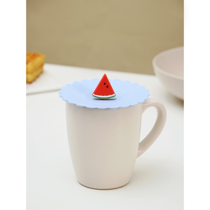 Крышка - непроливайка силиконовая Доляна «Арбуз», d=11 см, цвет васильковый Крышка - непроливайка силиконовая Доляна «Арбуз», d=11 см, цвет васильковый